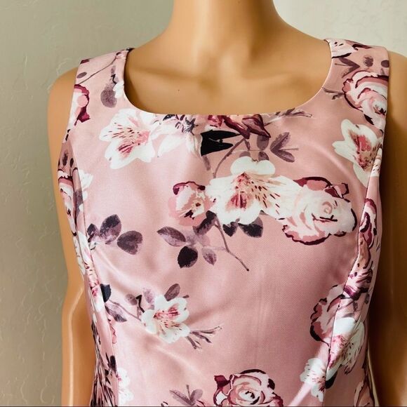 JM Studio by John Meyer Mauve Floral Sheath Dress Size 6 NWT - Picture 5 of 10